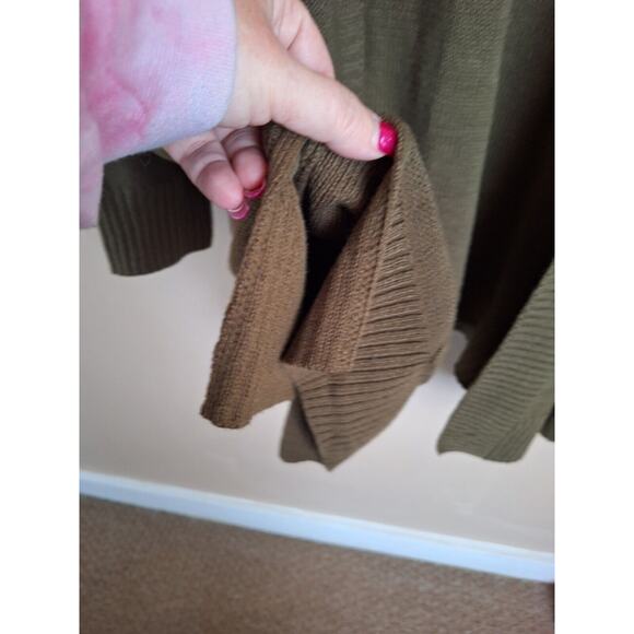 Sonoma Womans 4X Olive Green Open Front Cardigan Coastal Tunic Sweater - Picture 6 of 12